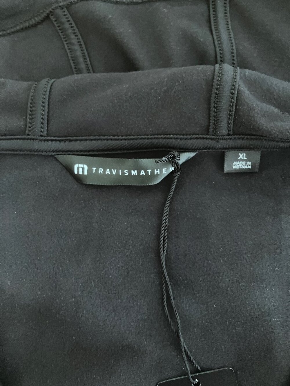 TravisMathew Men's Brrr Season 1/4 Zip Golf Pullover Size XL Black/Green/Beige - Picture 3 of 14